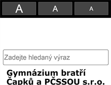 Tablet Screenshot of gymnaziumbc.cz